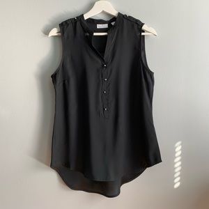 NY&Co Black Chiffon Sleeveless Top